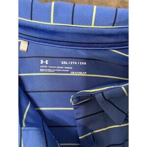 Under Armour Golf Polo Shirt Mens Xxl Blue‎ Striped Wailea Hawaii